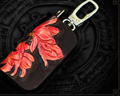 Handmade Leather Tooled Mens Cool Car Key Wallet Car Key Holder Car Key Case for Men - imessengerbags