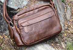 Genuine Leather Mens Small Messenger Bag Cool Crossbody Bags for men