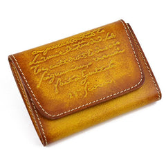 Vintage Brown Leather Men's Small Wallet Black billfold Card Wallet For Men - imessengerbags
