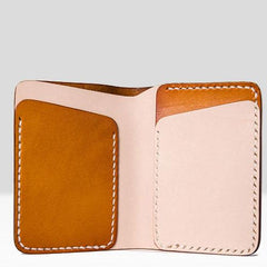 Handmade Mens Cool billfold Leather Wallet Men Small Slim Wallets Bifold for Men - imessengerbags