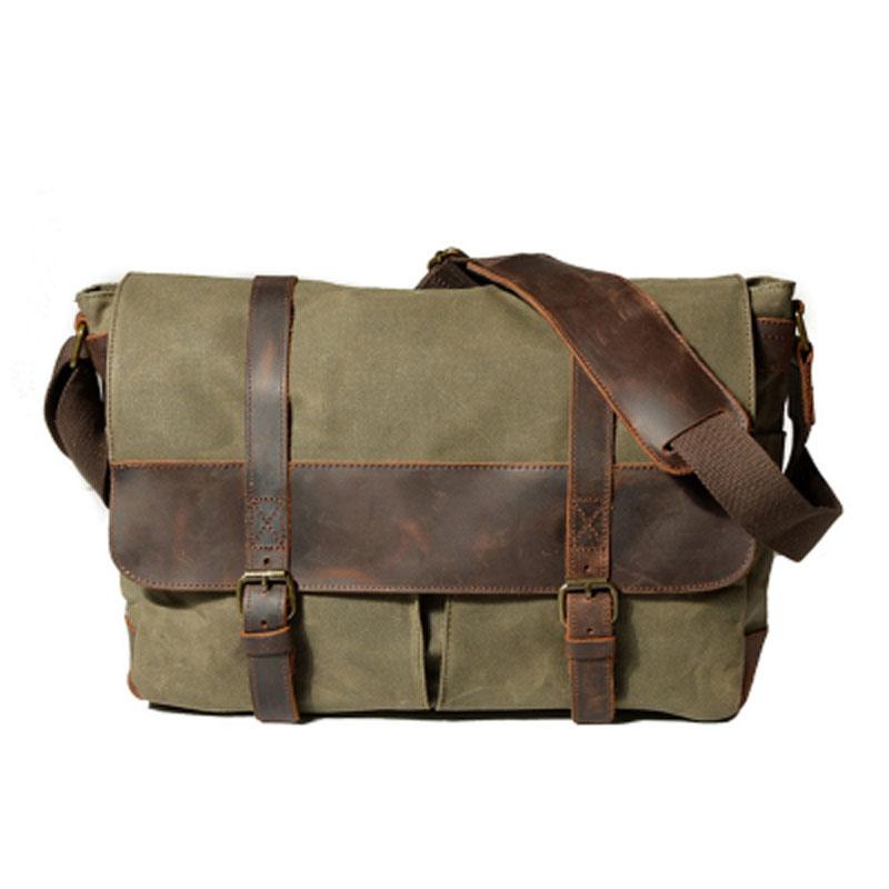 Mens Canvas Messenger Bag Camera Side Bag Courier Bag Shoulder Bag for Men