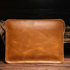 Vintage Small Leather Mens Messenger Bag Clutch Wristlet Shoulder Bag for Men