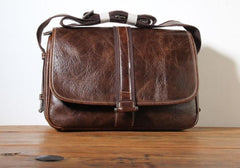 Handmade Genuine Leather Mens Cool Messenger Bag Sling Bag Chest Bag Bike Bag Cycling Bag for men - imessengerbags