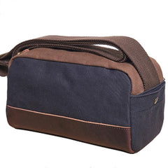 Mens Canvas Leather Gray Cool Messenger Bag Side Bag for Men - imessengerbags