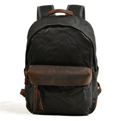 Waxed Canvas Leather Mens Camera Backpack Canvas Travel Backpack Canvas Camera Backpack for Men - imessengerbags