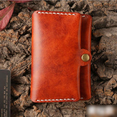 Handmade Leather Mens Cool Slim Leather Wallet Men Small Wallets Card Holders for Men