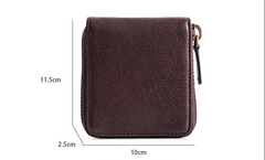 Genuine Leather Mens Cool billfold Leather Wallet Men Small Zipper Wallets Bifold for Men - imessengerbags