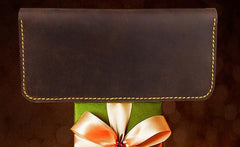 Handmade Leather Mens Cool Travel Long Wallet Card Holder Card Slim Clutch Wallets for Men - imessengerbags