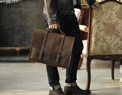 Genuine Leather Mens Cool Messenger Bag Briefcase Work Bag Business Bag for men - imessengerbags