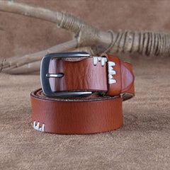 Genuine Leather Punk Rock Biker Trucker Mens Belt Men Black Coffee Belt for Men