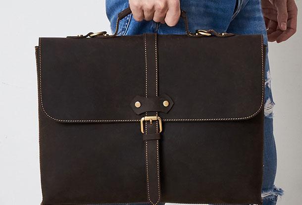 Vintage Mens Leather Briefcase Business Handbag Shoulder Bags For Men - imessengerbags