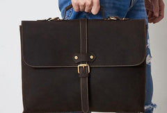 Vintage Mens Leather Briefcase Business Handbag Shoulder Bags For Men - imessengerbags