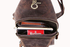 Cool Leather Sling Bags for Men Vintage Chest Bag SLing SHoulder Bags For Men
