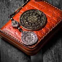 Handmade Leather Tibetan Mens billfold Wallet Cool Chain Wallet Biker Wallet for Men - imessengerbags