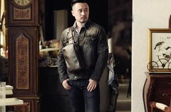 Handmade Leather Mens Cool Chest Bag Sling Bag Crossbody Bag Travel Bag Hiking Bag for men