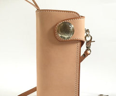 Handmade Leather Biker Wallet Mens Cool Chain Wallet Trucker Wallet with Chain