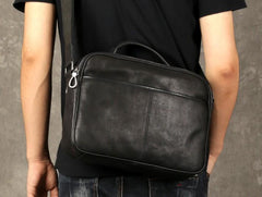 Genuine Leather Mens Cool Messenger Bag Briefcase Work Bag Business Bag for men - imessengerbags