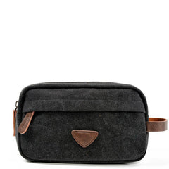 Cool Canvas Leather Mens Black Clutch Bag Mini Green Phone Bag Wristlet Bag For Men - imessengerbags