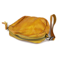 Vintage Leather Brown Men's Coin Wallet Black Wristlet Change Wallet Card Holder For Men - imessengerbags