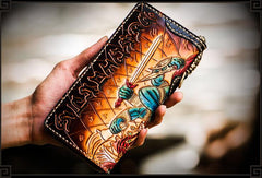 Handmade Leather Ucchusma Mens Chain Biker Wallet Cool Leather Wallet With Chain Wallets for Men