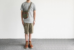 Canvas Leather Mens Cool Messenger Bag Sling Bag Chest Bag Bike Bag Cycling Bag for men - imessengerbags