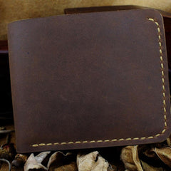 Handmade Leather Mens Cool Slim Leather Wallet Men billfold Wallets Bifold for Men - imessengerbags