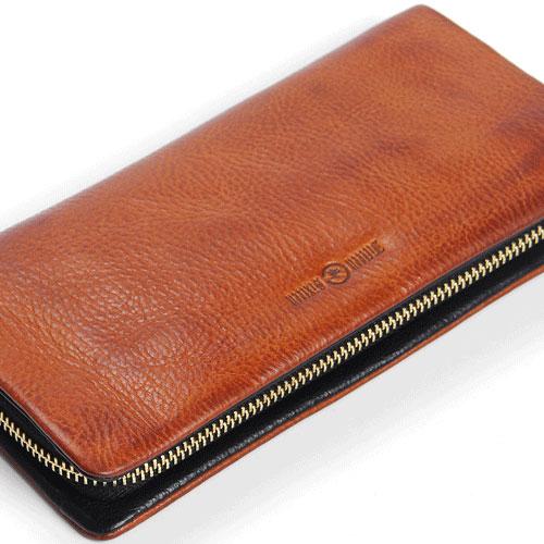 Handmade Leather Mens Cool Long Leather Wallet Bifold Clutch Wallet for Men - imessengerbags