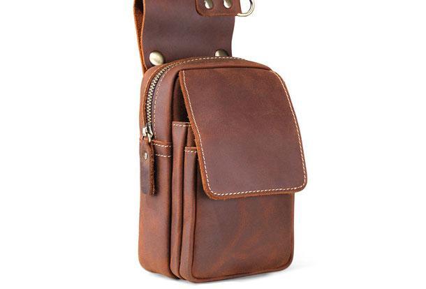 HANDMADE LEATHER MENS WAIST BAG HIP PACK BELT BAG FANNY PACK BUMBAG FOR MEN - imessengerbags