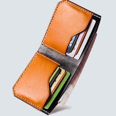 Handmade Mens Cool billfold Leather Wallet Men Small Slim Wallets Bifold for Men - imessengerbags