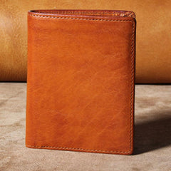 Handmade Genuine Leather Mens Cool Slim Leather Wallet Men Small Wallets Bifold for Men - imessengerbags