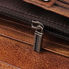 Handmade Leather Mens Cool Long Leather Wallet Trifold Clutch Wallet for Men - imessengerbags