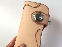 Handmade Leather Biker Wallet Mens Cool Chain Wallet Trucker Wallet with Chain