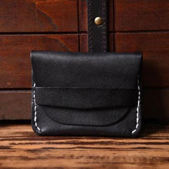 Handmade Mens Cool billfold Leather Wallet Men Small Card Slim Wallets Bifold for Men - imessengerbags