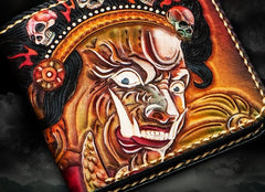 Handmade Leather Mah¨¡k¨¡la Tooled Mens billfold Wallet Cool Leather Wallet Slim Wallet for Men - imessengerbags