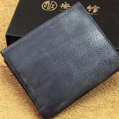 Handmade Mens Cool billfold Leather Wallet Men Small Wallets Trifold for Men - imessengerbags