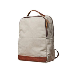 Cool Canvas Leather Mens Backpack Canvas Travel Bag Canvas School Bag for Men