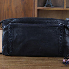 Handmade Genuine Leather Mens Cool Long Leather Wallet Zipper Clutch Wristlet Wallet for Men - imessengerbags