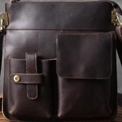 Cool Leather Mens Shoulder Bag Messenger Bag Chest Bag for men - imessengerbags