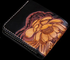 Handmade Leather Carp Mens billfold Wallet Cool Leather Wallet Slim Wallet for Men - imessengerbags