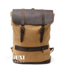 Cool Canvas Leather Mens School Backpack Laptop Backpack Canvas Travel Backpack Canvas for Men - imessengerbags