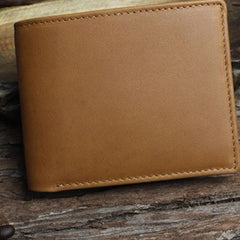 Handmade Leather Mens Cool Slim Leather Wallet Men billfold Wallets Bifold for Men - imessengerbags