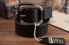 Genuine Leather Punk Rock Biker Trucker Mens Belt Men Black Coffee Belt for Men