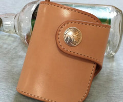Handmade Leather Biker Wallet Mens Cool Short Chain Wallet Trucker Wallet with Chain