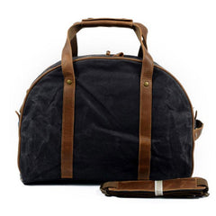 Mens Waxed Canvas Leather Small Weekender Bag Canvas Handbag Travel Bag for Men - imessengerbags