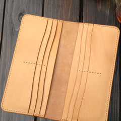 Handmade Leather Wallet Mens Clutch Wallet Cool Wallet Long Wallets for Men - imessengerbags