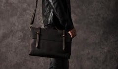 Genuine Leather Mens Cool Messenger Bag Briefcase Work Bag Business Bag for men