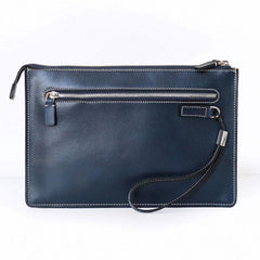 Cool Handmade Leather Mens Wristlet Bag Clutch Zipper Clutch for Men