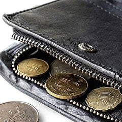 Genuine Leather Mens Cool billfold Leather Wallet Men Small Wallets Bifold for Men - imessengerbags