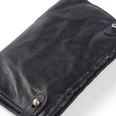 Handmade Leather Mens Cool Long Leather Wallet Bifold Clutch Wallet for Men