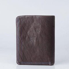 Genuine Leather Mens Cool Slim Leather Wallet Men Small Wallets Bifold for Men - imessengerbags